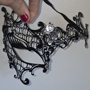 Black Crystal Masquerade Mask Halloween